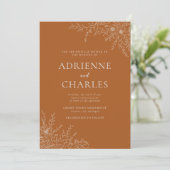 Invitation Floral Simplicity 1 Terracotta Minimal Wedding (Debout devant)