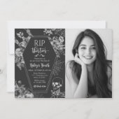 Invitation Floral Skull RIP Thirties 40th Birthday Photo (Devant)