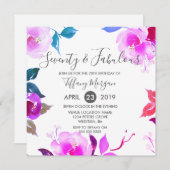 Invitation Floral Soixante-dix et fabuleux 70e fête d'anniver (Devant / Derrière)