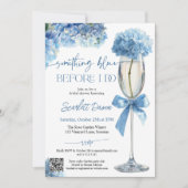 Invitation Floral Something Blue Before I Do Bridal shower (Devant)