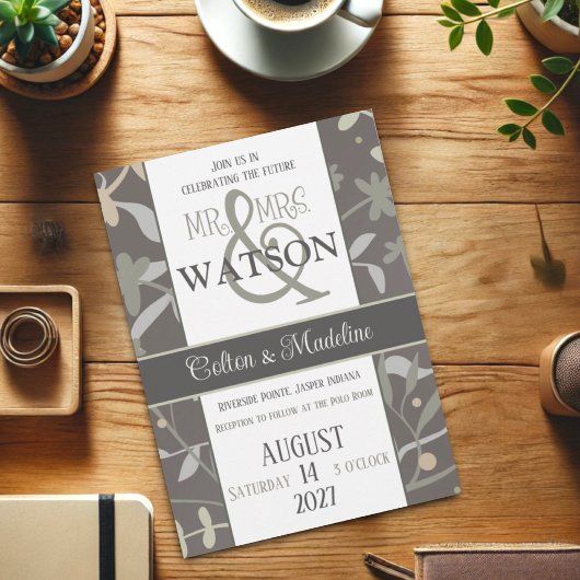 Invitation Floral Sprigs Élégant Mariage d'intégrité moderne