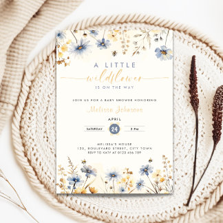 Invitation Floral Spring - A Little Wildflower Baby Shower