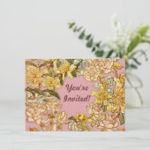 Invitation Floral Spring Fleur de couronne rose Fleurs Art (Debout devant)