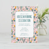 Invitation Floral Spring Garden Custom HOUSEWARMINING PARTY (Debout devant)