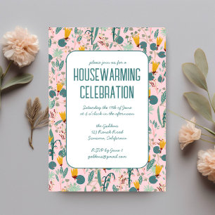 Invitation Floral Spring Garden Custom HOUSEWARMINING PARTY