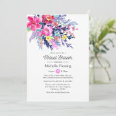 Invitation Floral Spring Virtual Baby ou Fête des mariées (Debout devant)