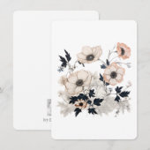 Invitation Floral Square, Nordic Art Design, Soft Pastels (Devant / Derrière)