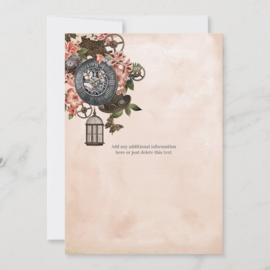Invitation Floral Steampunk (Dos)