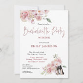 Invitation Floral Stilettos Week-end Bachelorette Itinéraire (Devant)