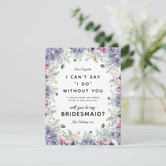 Invitation  | Floral Succulent (Debout devant)