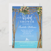 Invitation Floral Summer Beach Wedding Porte Fête des mariées (Devant)