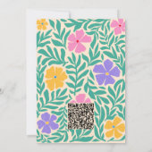 Invitation Floral super Funky avec Mariage QR (Dos)