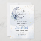 Invitation Floral Sur Le Baby shower Lune (Devant)