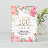 Invitation Floral Surprise 100e anniversaire Parties scintill (Debout devant)