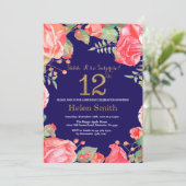 Invitation Floral Surprise 12e anniversaire Gold Parties scin (Debout devant)