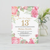 Invitation Floral Surprise 13e anniversaire Parties scintilla (Debout devant)