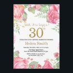Invitation Floral Surprise 30e anniversaire Parties scintilla<br><div class="desc">Floral Surprise 30e anniversaire Invitation pour les femmes. Aquarelle Fleurie Botanique. Parties scintillant or. Pies Roses Fleurs Florales. Anniversaire adulte. Pour plus de personnalisation,  cliquez sur le bouton "Customiser" et utilisez notre outil de conception pour modifier ce modèle.</div>