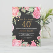 Invitation Floral Surprise 40e anniversaire Parties scintilla (Debout devant)