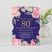 Invitation Floral Surprise 80e anniversaire Gold Parties scin (Debout devant)