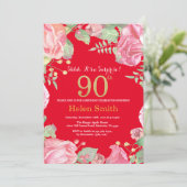 Invitation Floral Surprise 90e anniversaire Parties scintilla (Debout devant)