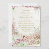 Invitation floral swan chic calligraphy bridal shower (Devant)