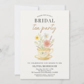 Invitation Floral Tea Party QR Code Bridal Shower (Devant)