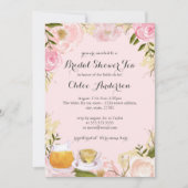 Invitation Floral Teacup rose nuptiale douche (Devant)