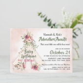Invitation Floral Teepee Boho Adventure Await Baby shower I (Debout devant)