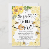 Invitation Floral tellement doux à être une abeille 1er anniv (Devant)