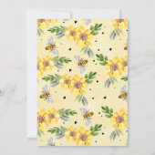 Invitation Floral tellement doux à être une abeille 1er anniv (Dos)