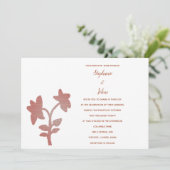 Invitation Floral Terracotta Blanc Classique Simple Mariage (Debout devant)