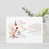 Invitation Floral Terracotta Boho Fête des mariées de dégusta (Debout devant)