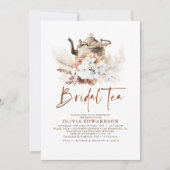 Invitation Floral Terracotta Boho Fête des mariées Tea Party (Devant)