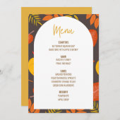 Invitation Floral Thanksgiving Diner Menu Mariage Menu (Devant / Derrière)
