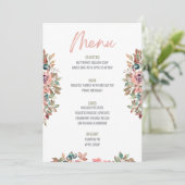 Invitation Floral Thanksgiving Diner Menu Mariage Menu (Debout devant)