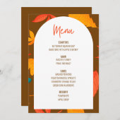 Invitation Floral Thanksgiving Diner Menu Mariage Menu (Devant / Derrière)