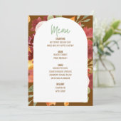 Invitation Floral Thanksgiving Diner Menu Mariage Menu (Debout devant)