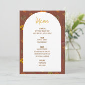 Invitation Floral Thanksgiving Diner Menu Mariage Menu (Debout devant)