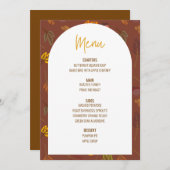 Invitation Floral Thanksgiving Diner Menu Mariage Menu (Devant / Derrière)