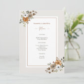 Invitation Floral Thanksgiving Diner Menu Modèle imprimable (Debout devant)