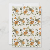 Invitation Floral Thanksgiving Diner Menu Modèle imprimable (Dos)