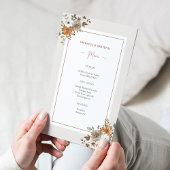 Invitation Floral Thanksgiving Diner Menu Modèle imprimable