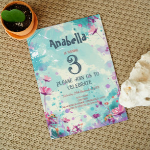 Invitation Floral Thème I Personnalisé Photo Anniversaire