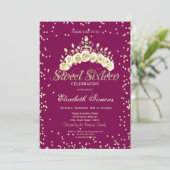 Invitation Floral Tiara Diamonds Princess Sweet 16 (Debout devant)
