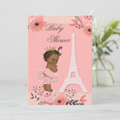 Invitation Floral Tour Eiffel Princesse ethnique à Tutu Douch (Debout devant)