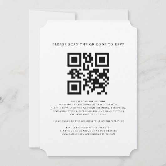 Invitation Floral Tournesol Eucalyptus QR Code Russe Mariage (Dos)