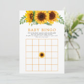 Invitation Floral tournesol Rustique Baby shower Jeu de Bingo (Debout devant)