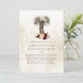 Invitation Floral Tree Rustic Engagement Party (Debout devant)