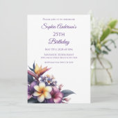 Invitation Floral tropical - Anniversaire (Debout devant)