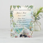 Invitation Floral Tropical Beach Mariage (Debout devant)